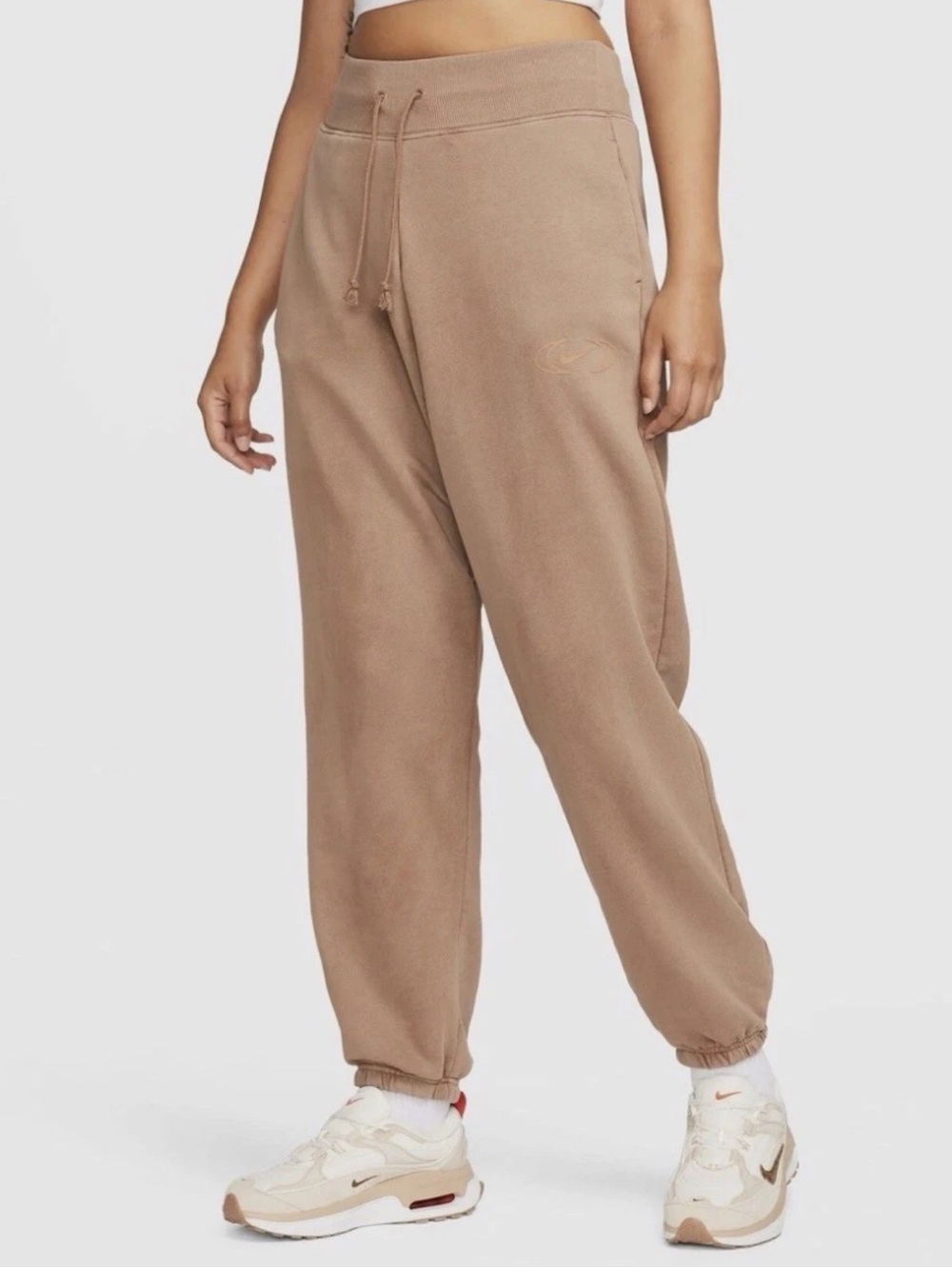 Nike Women's Phoenix High-Waisted Archaeo Brown Sweatpants (FQ6229-256) Medium